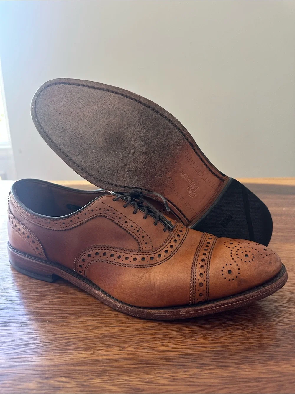 Allen Edmonds Walnut Leather Strand Cap Toe Oxfords 65 Last Men’s Sz 9D USA Made